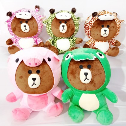 {M'SIA STOCK} Animal Line SoftToys/PlushToys/KidsToys 50cm 动物Line Family娃娃玩具公仔50厘米 Patung Beruang